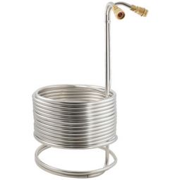 Stainless Steel Wort Chiller with Brass Fittings - 50 ft x 1/2 in